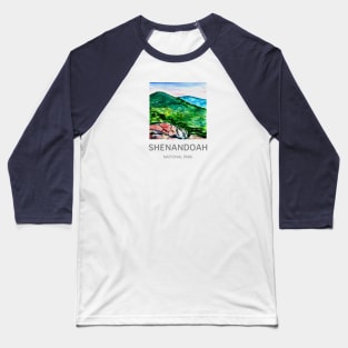 Shenandoah National Park Art Baseball T-Shirt